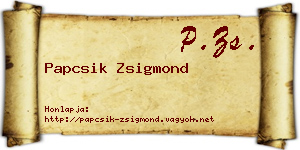 Papcsik Zsigmond névjegykártya